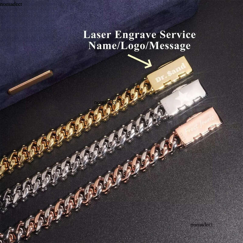 Ready Made Leading Factory Direct Sale 12mm Cuban Link Moissanite 2 Row Prong Chain Pass Dia Tester GRA Certification 99