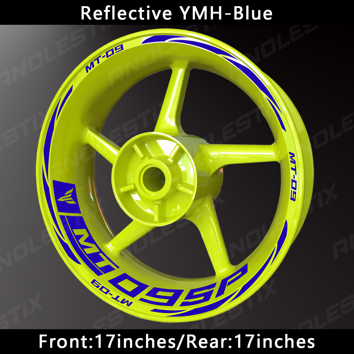 AnoleStix Motorcycle Wheel Rim Stripe Sticker Decal Reflective For YAMAHA MT09 SP