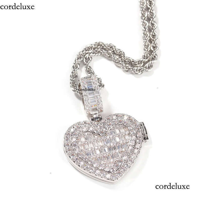 Custom Picture Necklaces Fashion Gold Plated Iced Out Lockets Heart Pendant Necklace Mens Hip Hop Jewelry 37