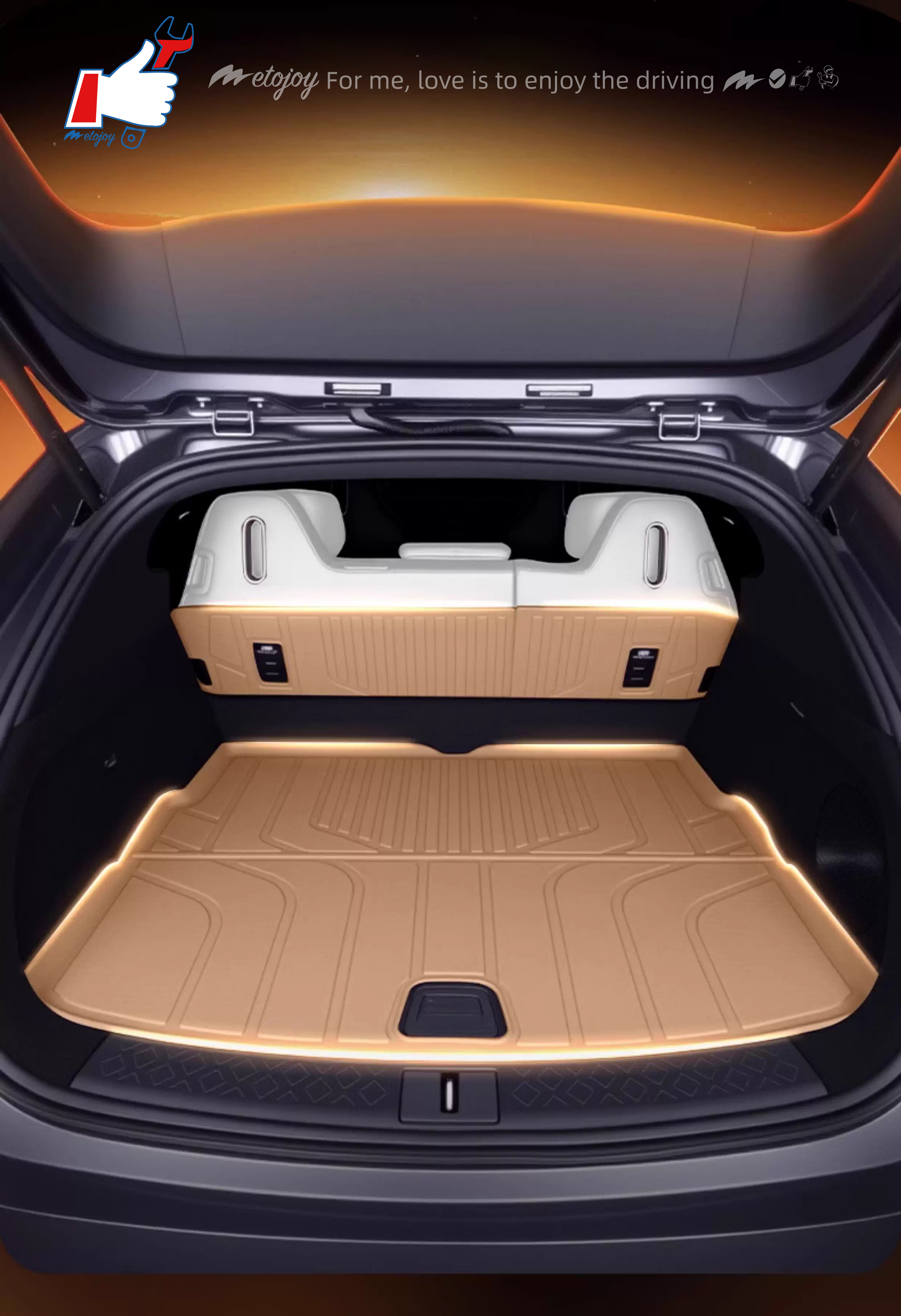 For AVATR 07 2024 Car Trunk Mat Custom Fit Cargo Mat 3D Shaped Trunk Liner TPE Trunk Protection Mat Chair-Back Protection Mat Rear Trunk Mat Easy Clea
