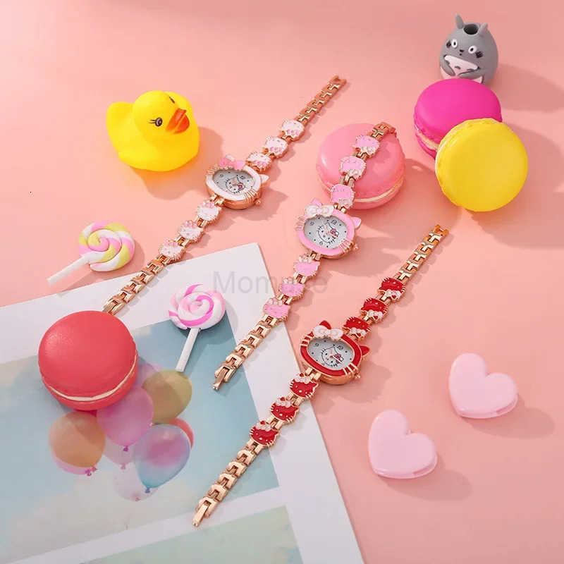 Sanrio Hello Kitty Women Girls Watch Kids Casual Cartoon Electronic Quartz Watches Pink Fashion WristWatch Cute Children Gifts L250925