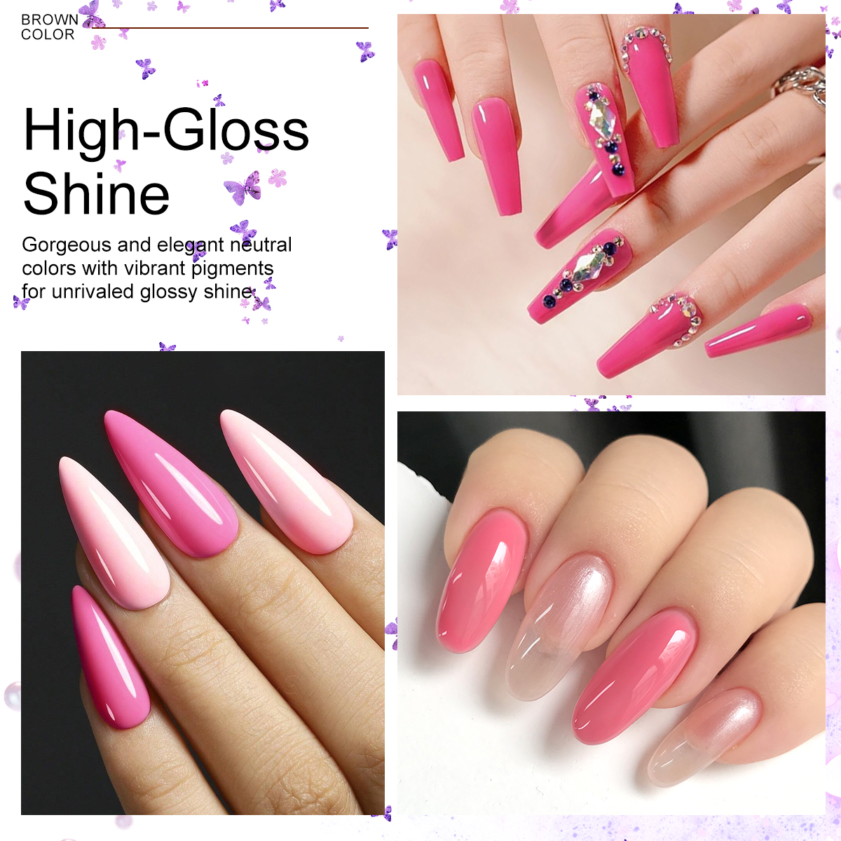 ANRLO Nail Extension Gel with 24 Colors & LED Light for Professional Manicure