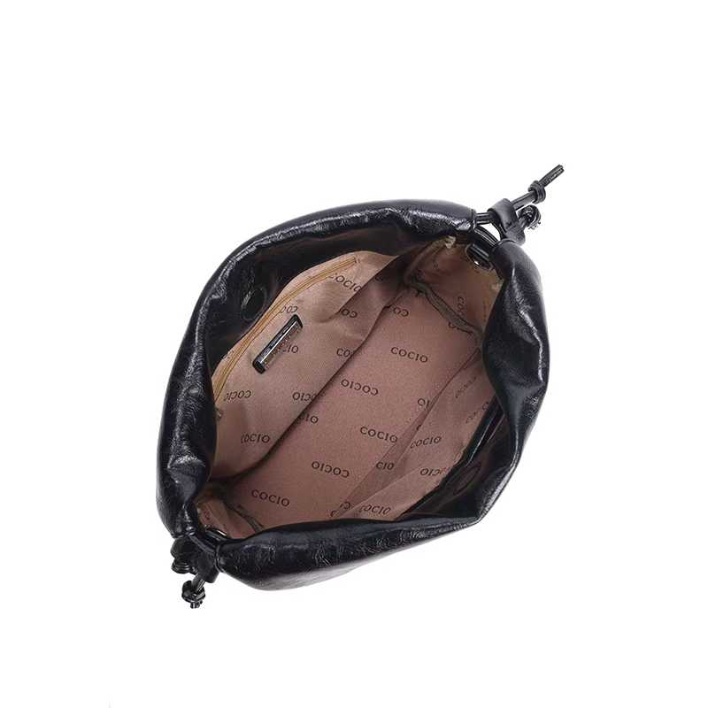COCIO designer bag Light luxury Oil wax leather high-quality handbag fashionable and casual classic bucket bag for woman