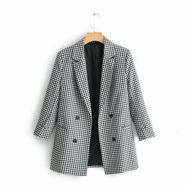 New arrival XQ9-60-9031 European and American fashionable black and white checked suit jacket 201126
