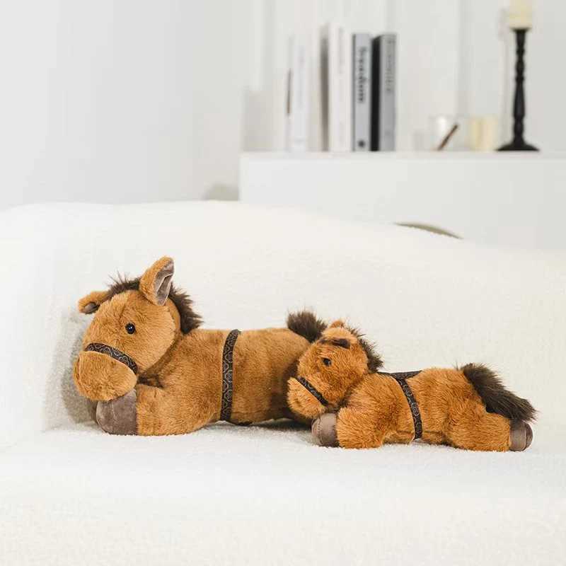 Lying Posture Style Horse Plush Toy Stuffed Animal Horse Toy Home Decor Favor Farm Props Sofa Backrest Floor Flat C250925
