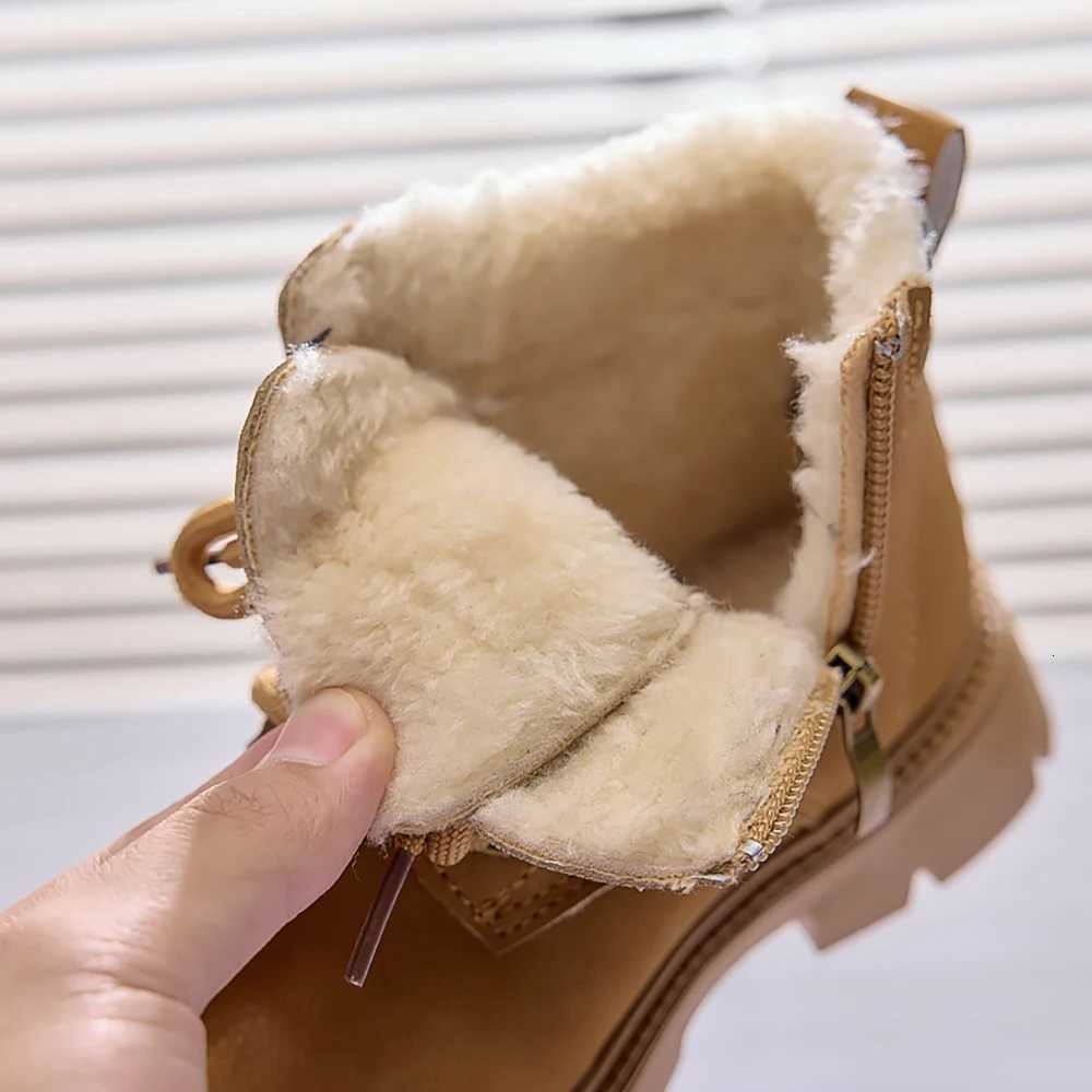 Winter Snow Boots For Children PU Leather Waterproof Plush Boots Thick Warm Boys Girls Warm Boots Casual Footwear For KidsXJ250925