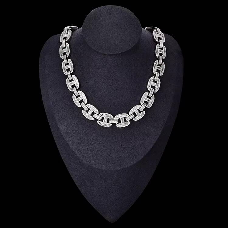 Customized Trendized Full Iced Out Mens Bling Hiphop Cadena Jewelry Rhinestones Diamond Cuban Link Chain