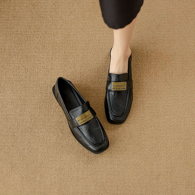 Plus 35-42 Flat Designer Shoe Soft Leather Moccasins Professional Loafers for Women British Style Large Size Women's Shoes 40-42 's