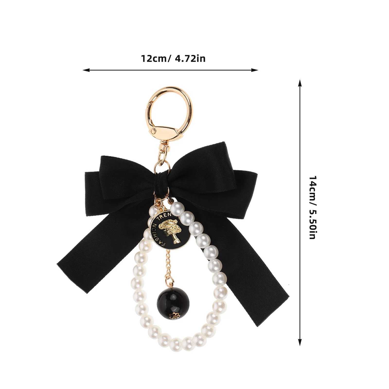 Fashion Bowknot Pearl Keychain For Women Korea Bag Accessories Womens Car Pendant Phone Chains DIY Accessories Lanyard Fashion Jewelry12 D250925