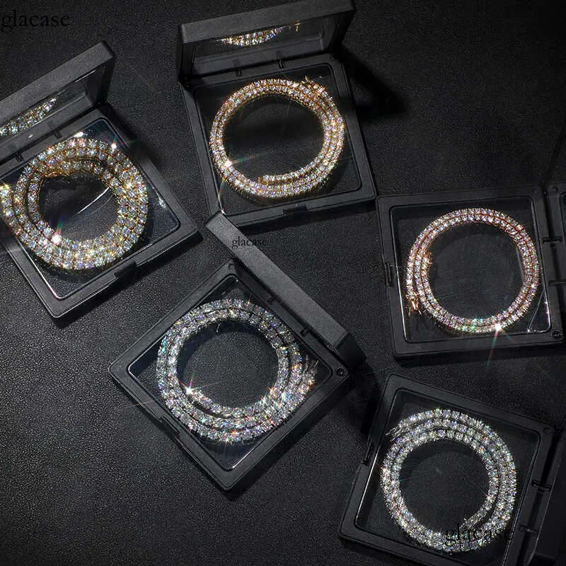 Pendant Necklaces Designer Jewelry Dropshipping Local US Stock Sterling Sier VVS Moissanite Dia Cluster Tennis Chain Necklace For Women