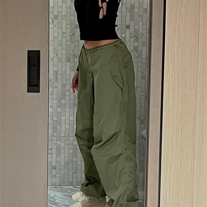 Women's Pants Capris Cuteandpsycho Streetwear Joggers Baggy Trousers Loose Wide Leg Women Punk Sweatpants Chic Solid Fashion Vintage Pants Casual