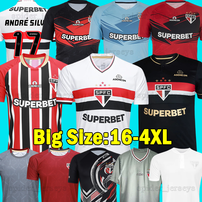 XXXL 4XL 25 26 Sao Paulo Soccer Jerseys ANDRE SILVA CALLERI 2025 2026 FERREIRINHA LUCAS OSCAR Football Shirts Player Version goalkeeper RAFAEL Women Kids Kits Sets