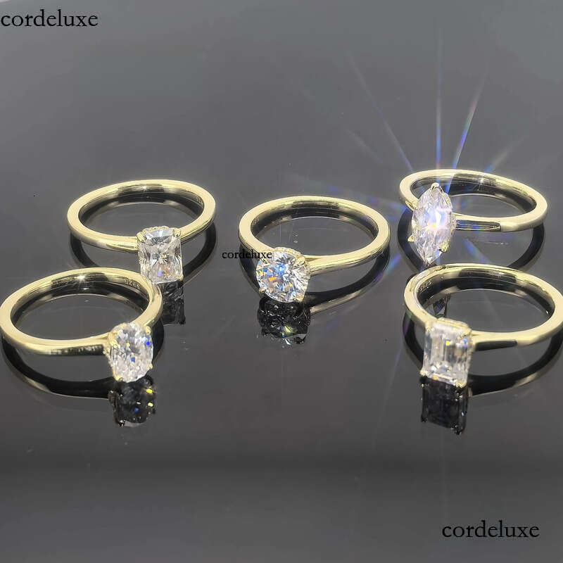Igi Certified Lab-Grown Solid Gold Oval Marquise Cut Synthetic Engagement Cvd Lab Grown Dia Ring a5