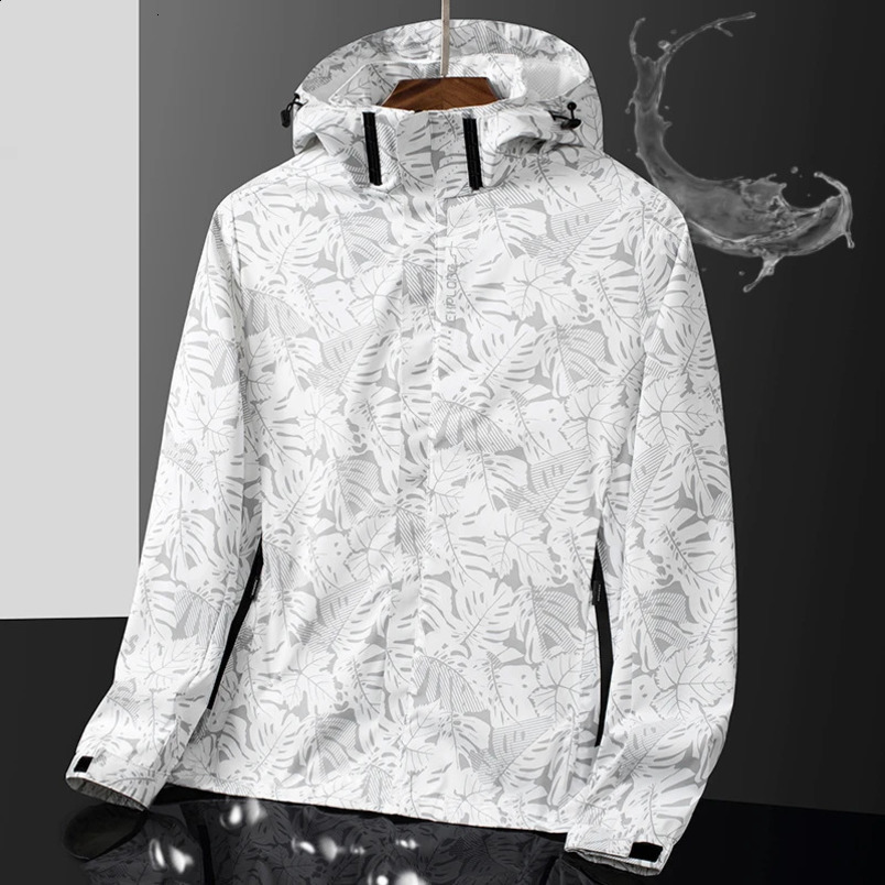 Spring Windproof Mens Leisure Climbing Waterproof Detachable Hat Jacket Unisex Fashion Gorpcore Camouflage Camping Fishing Jacket 240906