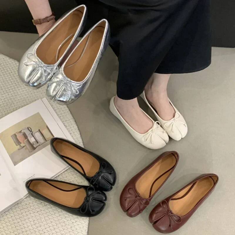 New Brand Women Flats Ballet Slip On Loafers Soft Moccasins Tabi Ninja Casual Ladies Shoes Bow Knot Mujer ddmypanda