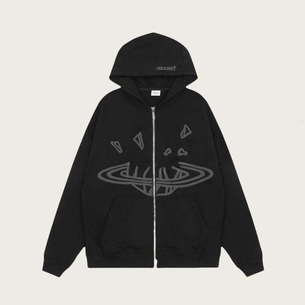 Brokenly Planets Hoodie Men Graphic Foam Brokenly Plannet Tracksuit Planets Hoodies Letter Print Graffiti Long Sleeve Pullover Round Neck Street Sweatshirt C2c