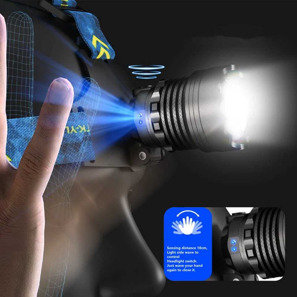 High Power Spotlight Long Rang Wick 4LED Headlamp Telescopic Zoom Head Flashlight Fishing Light Lamp Torch For Camping Fishing J250925