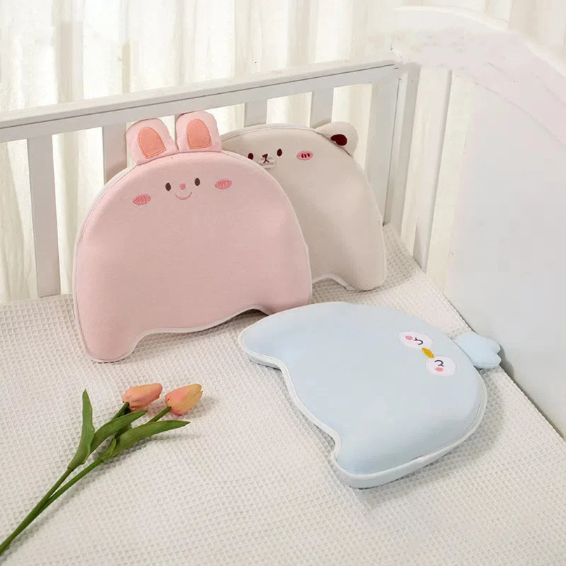 born Baby Pure Cotton Cartoon Animal Soft Breathable Pillow Baby Anti Deviation Head Correction Head Shape Shaping Pillow 250514
