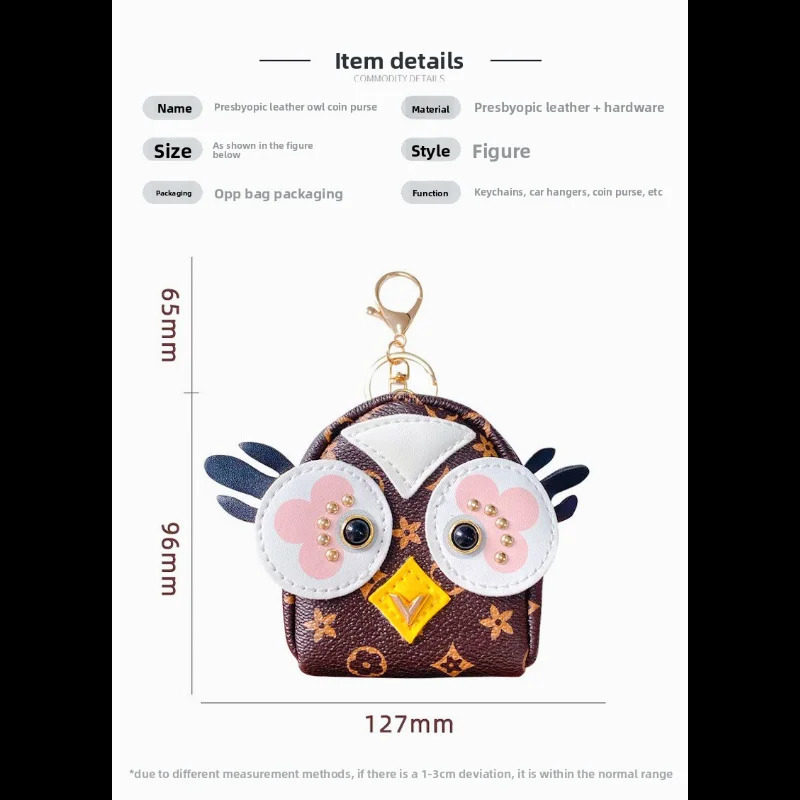 Cute Leather Owl Change Wallet Mini Decorative Hanging Bag Earphone Storage Bag Mini Cute 250923