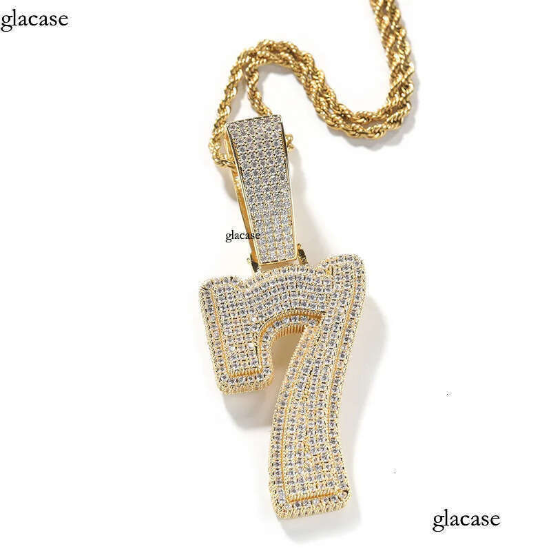 Hip-Hop Custom 0-9 Numeric Pendants with 5A Grade Zircon for Men Women Jewelry