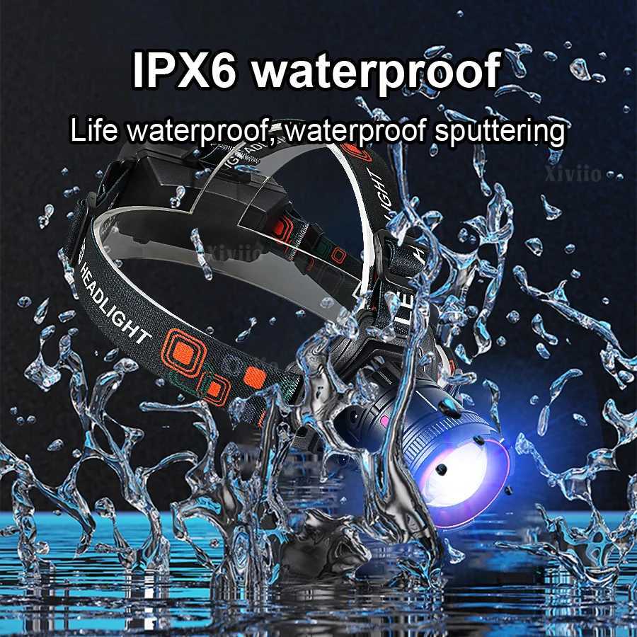 60000000LM LED Sensor Headlight Super Bright 3500M Headlamp Most Powerful Head Flashlight Waterproof Outdoor Fishing Lantern J2509251