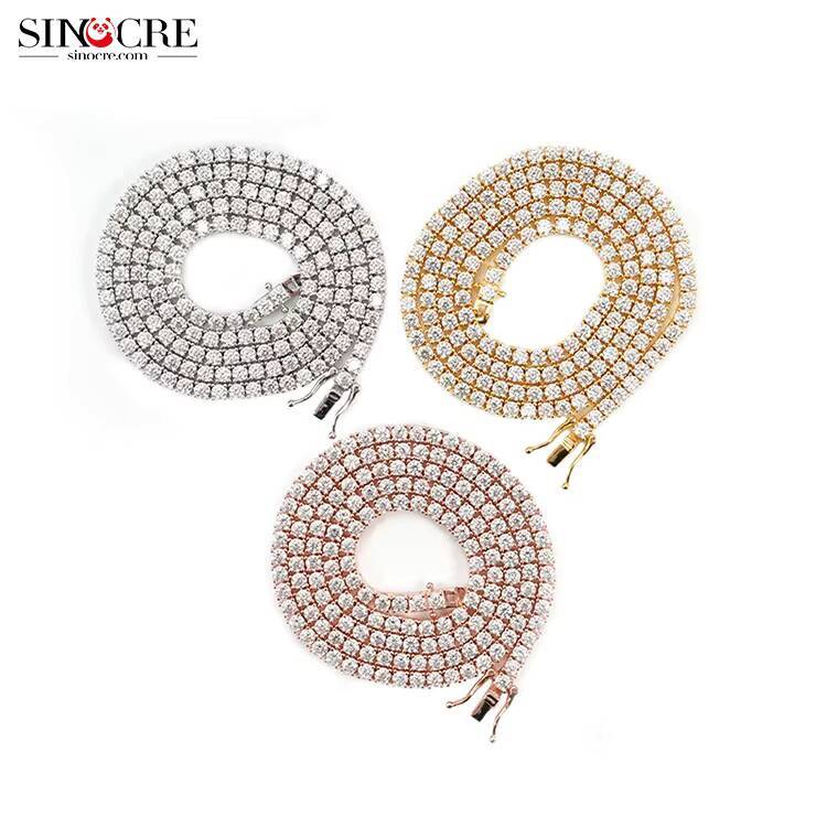 3Mm Men Moissanite Tennis Chain Hot Sale Sinocre HipHop Vintage
