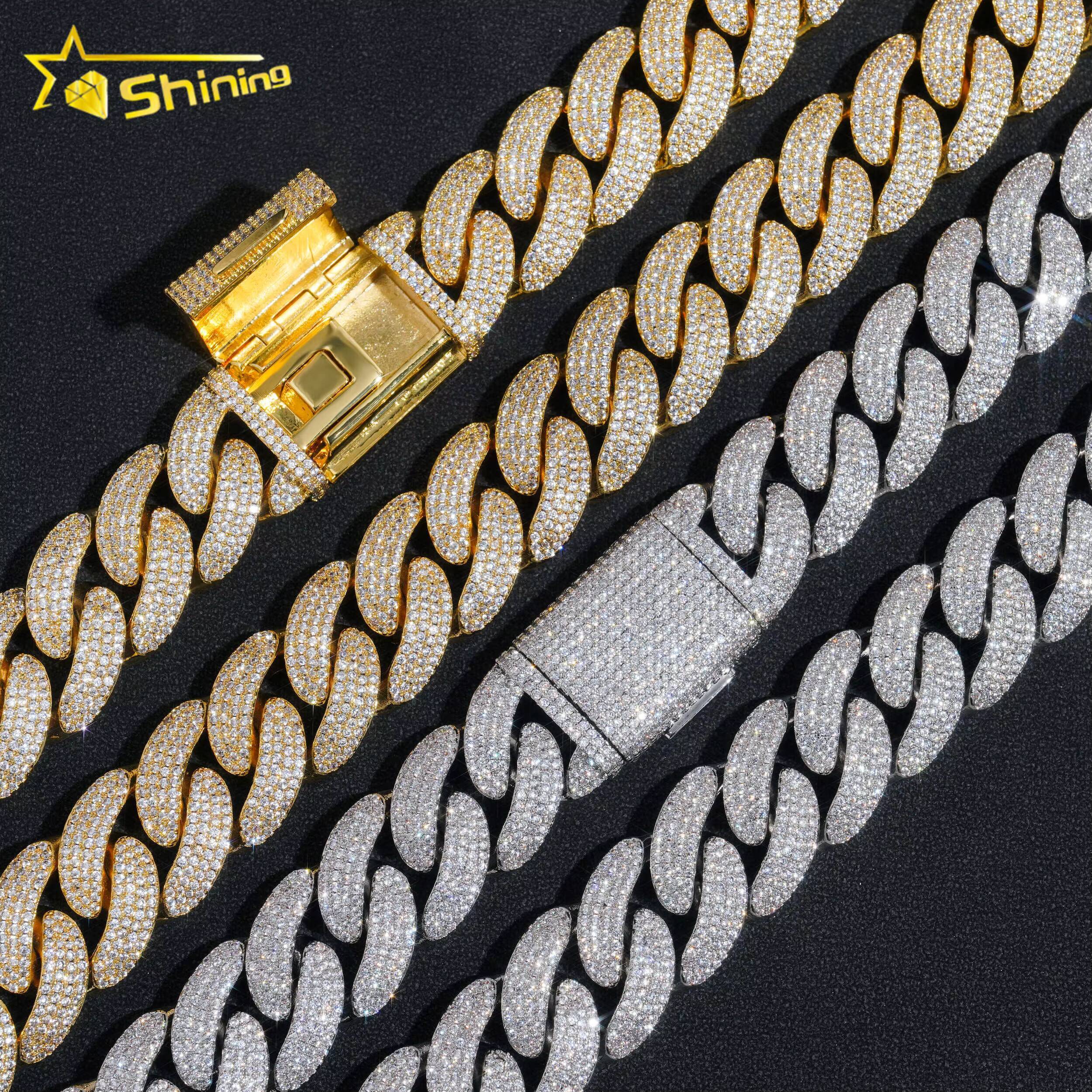Luxury Hip Hop Men Fashion Link Chain Big Size 20MM Gold Plated Iced Out Brass CZ Diamond Cuban Link Chain