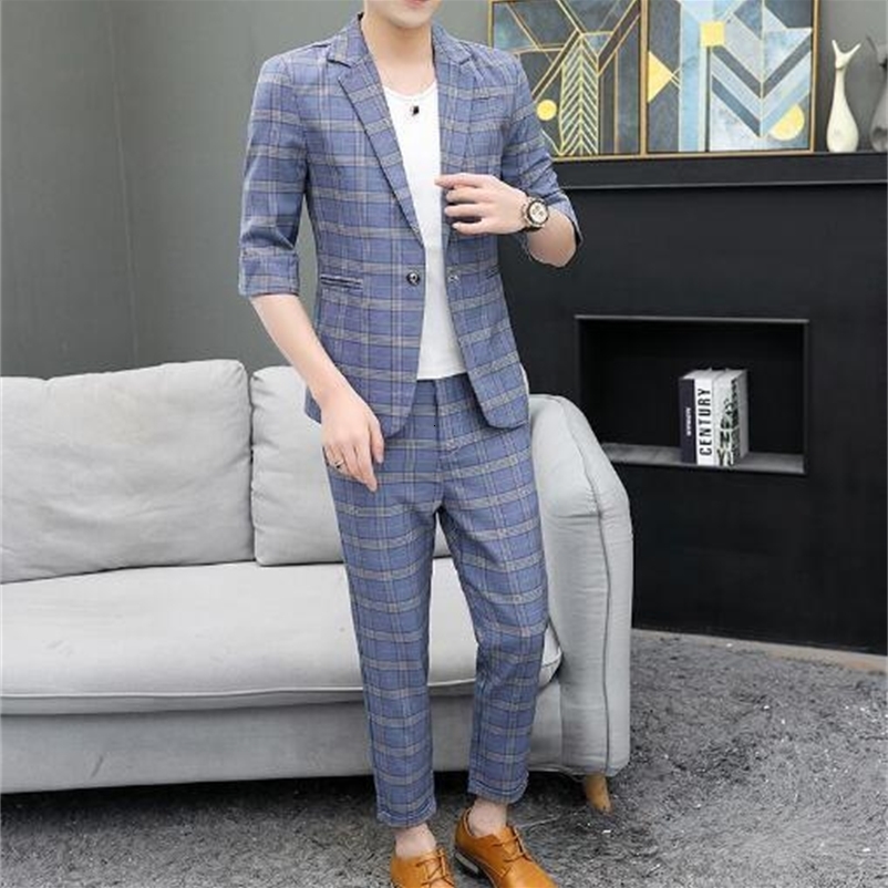 Men's Suits Blazers Men's casual medium long sleeved jacket 230406