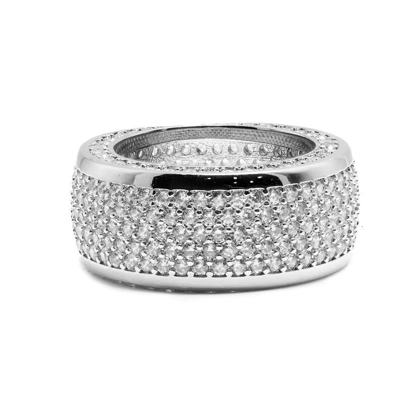 Hip Hop Jewelry 925 Sterling Silver Pave VVS Moissanite Diamond Multi Layer Iced Out Wedding Ring for Men