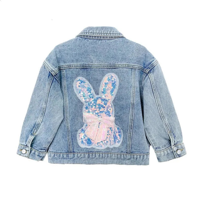 1 2 3 4 5 6 8 10 Year Old Girl Cowboy Jacket Cute Rabbit Spring Autumn Fashion Little Princess Baby Coat Birthday Gift Childrens Clothing 240918