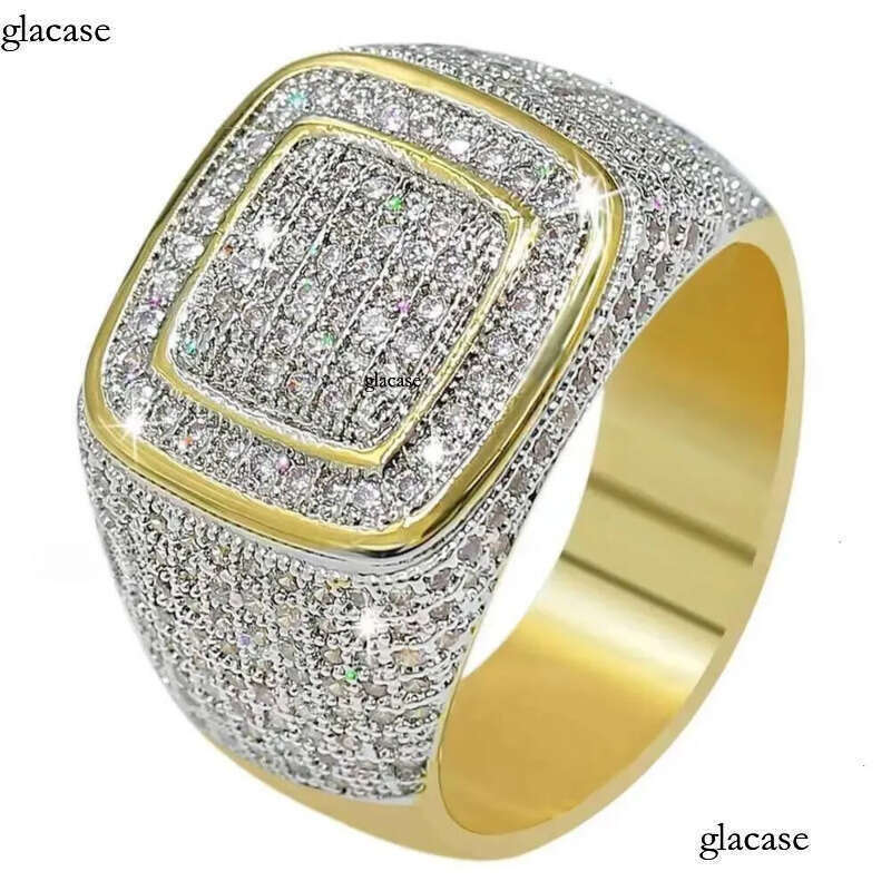 2024 Iced Out Jewelry Vvs Moissanite Men Hip Hop Real Gold Hiphop Gemstone Rings Zf Round m Champion Ring