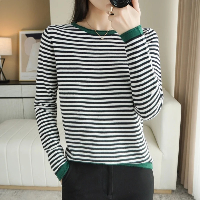 cashmere sweater womens fashion Pullover striped autumn winter 240730