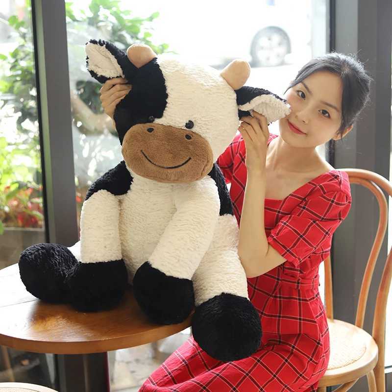 Cute Sitting Milk Cow Cartoon Plush Toy New Design Lifelike Cattle Plushie Doll Kawaii Room Decor Stuffed Toys For Children C250925