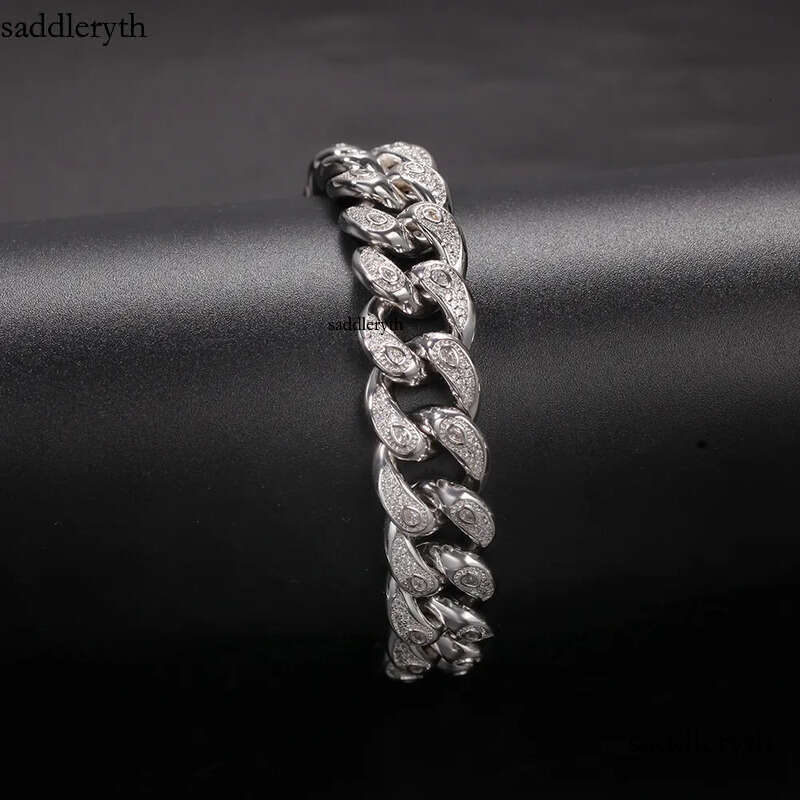 High Quality Iced Out Cuban Link Necklace Bracelets Mens Hip Hop Gold Chain Necklaces Jewelry 15mm 32 91 5c