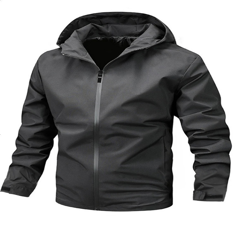 autumn mens hoodie solid color casual mens thin jacket jacket fashionable outdoor mens jacket 240906