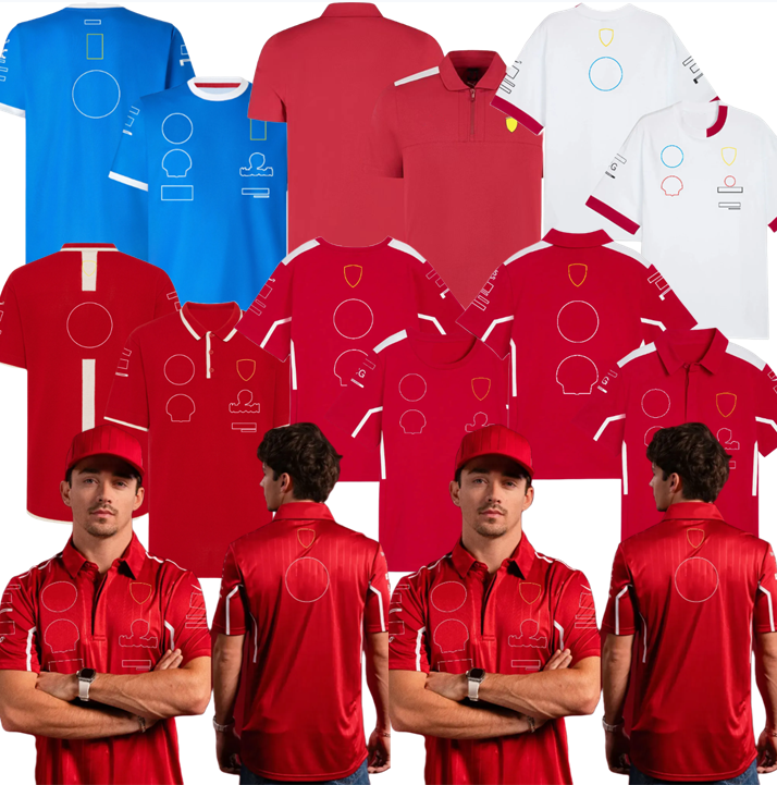Ferrari F1 Team Men's T-shirt Formula 1 Driver Hamilton Racing Suit T-shirts 2025 Fans Red Round Neck Short Sleeve Jersey Unisex Tee Plus Size Custom