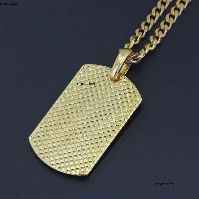 Mens Hip Hop Necklace Jewelry Full Rhinestone Iced Out Dog Tag Pendant Gold Necklaces For Men 29