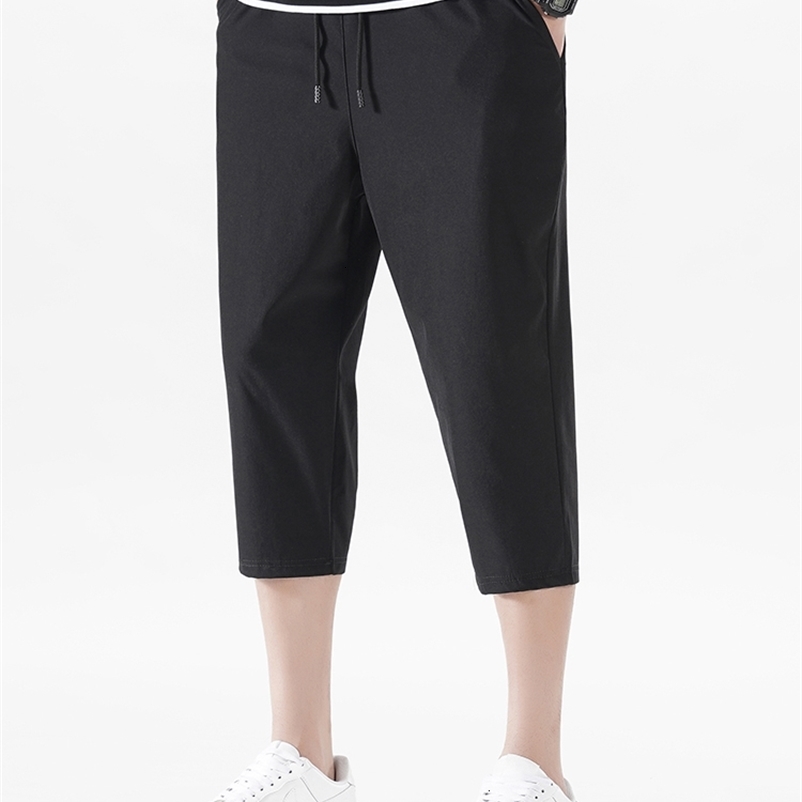 Men's Shorts Summer Short Men's Breeches Breathable Cooling Nylon Spandex Sportswear Loose Cardigan Pants Men's 3/4 Casual Shorts Plus 