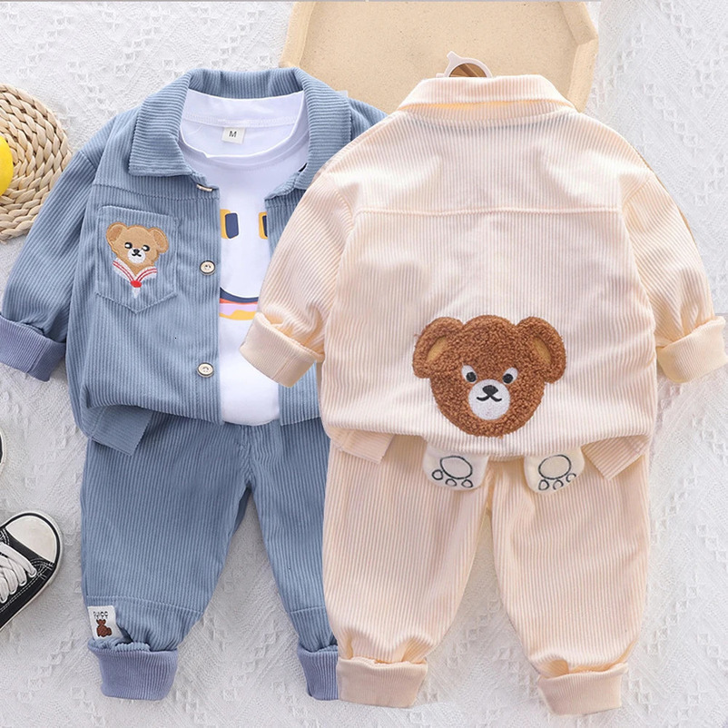 Cute Bear Spring Autumn Long Sleeve Kids Clothes Pants Suits Toddler Children Sportswear Casual Kids Outfits For 1 to 5 Years 250113