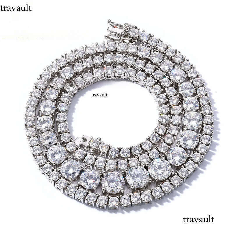 Hip Hop Sterling Sier Moissanite Dia Tennis Cuba Chain Necklace Bracelet