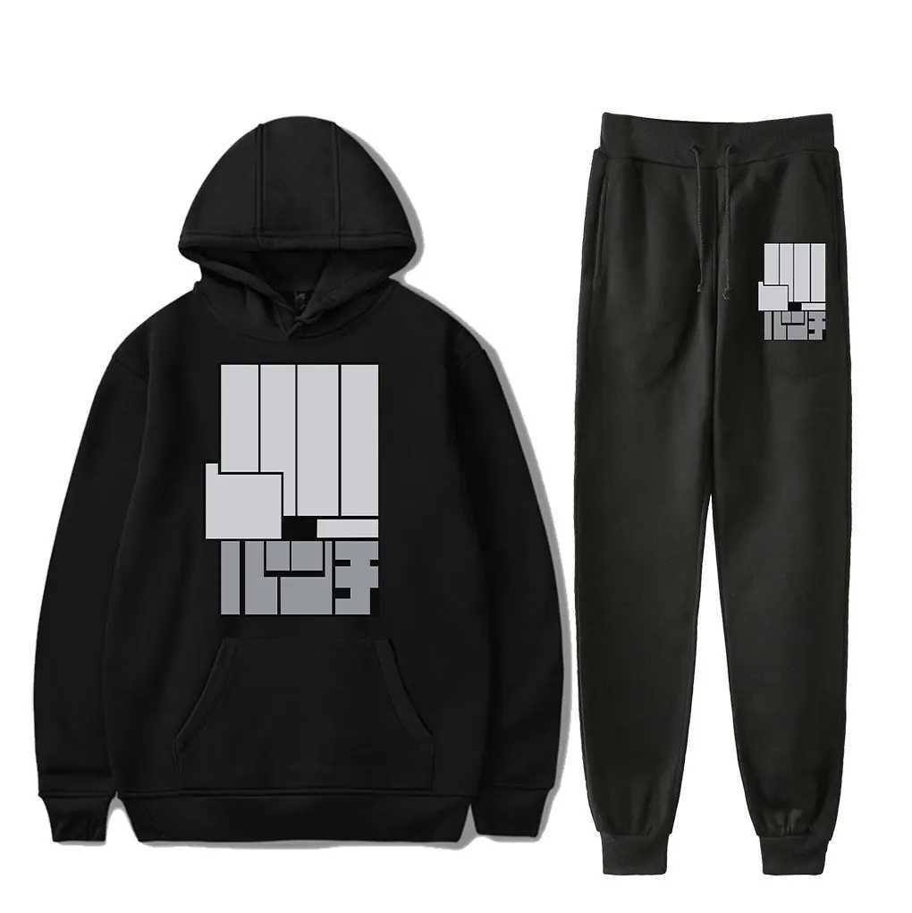 Anime Dandadan Okarun Hoodies Jogger Pants Harajuku Two Piece Set SweatshirtsSweatpants for Women Mens Set L250924