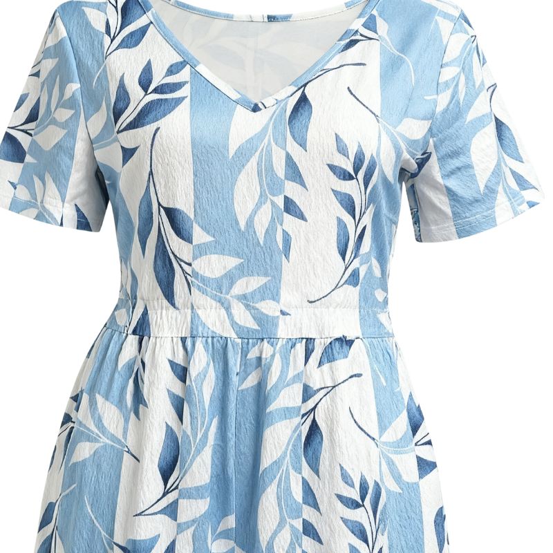 Summer Ready Milk Silk Flared Jumpsuit for Ladies with Flowery Pattern Comfortable Casual Outfit for Vacations-CF52755