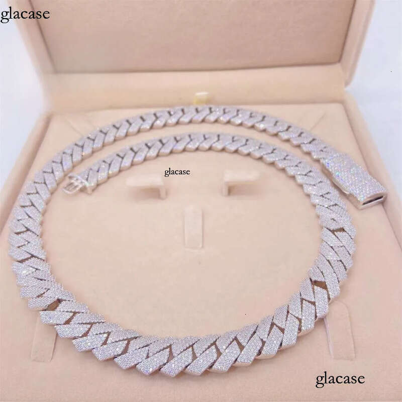 Best Selg 15Mm 18Mm S Iced Out Man Hip Hop Jewelry GRA Certificates Pass Dia Tester Vvs1 Moissanite Cuban k Chain