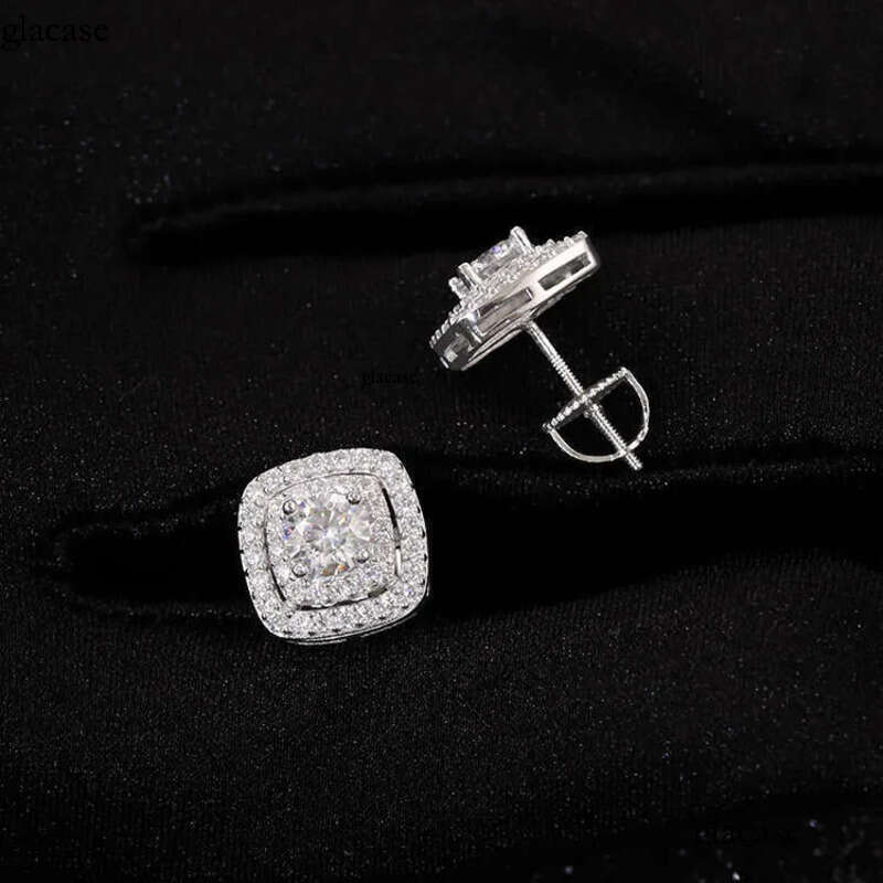 Fashion Fine Jewelry 5mm Round Dia S Sier GRA Moissanite Hip Hop Stud Earrings For Men Women