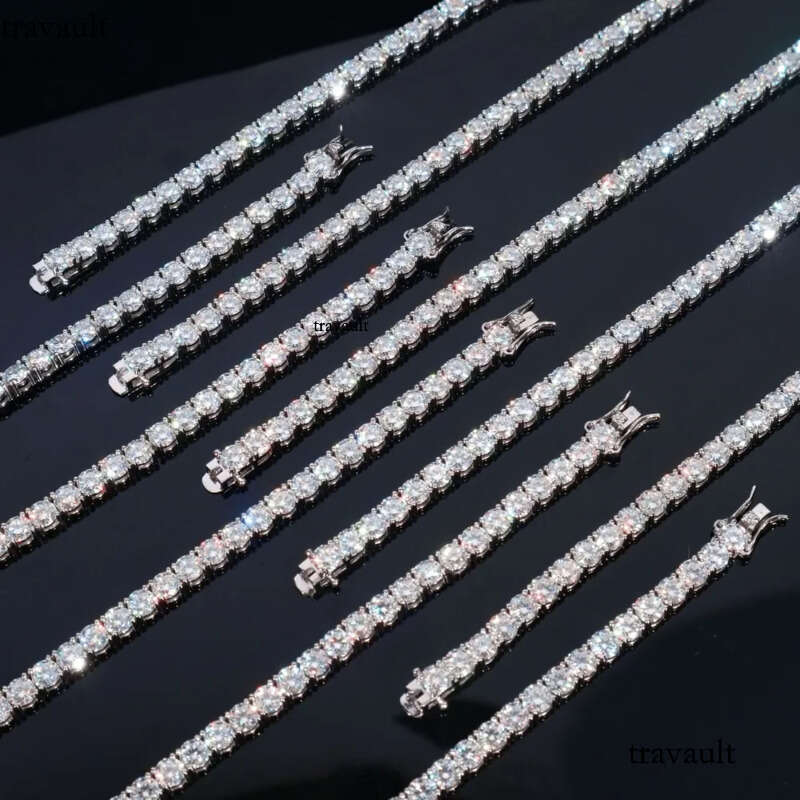 3mm 4mm 5mm in Stock Necklace Sterling Sier Bracelet VVS Moissanite Tennis Chain