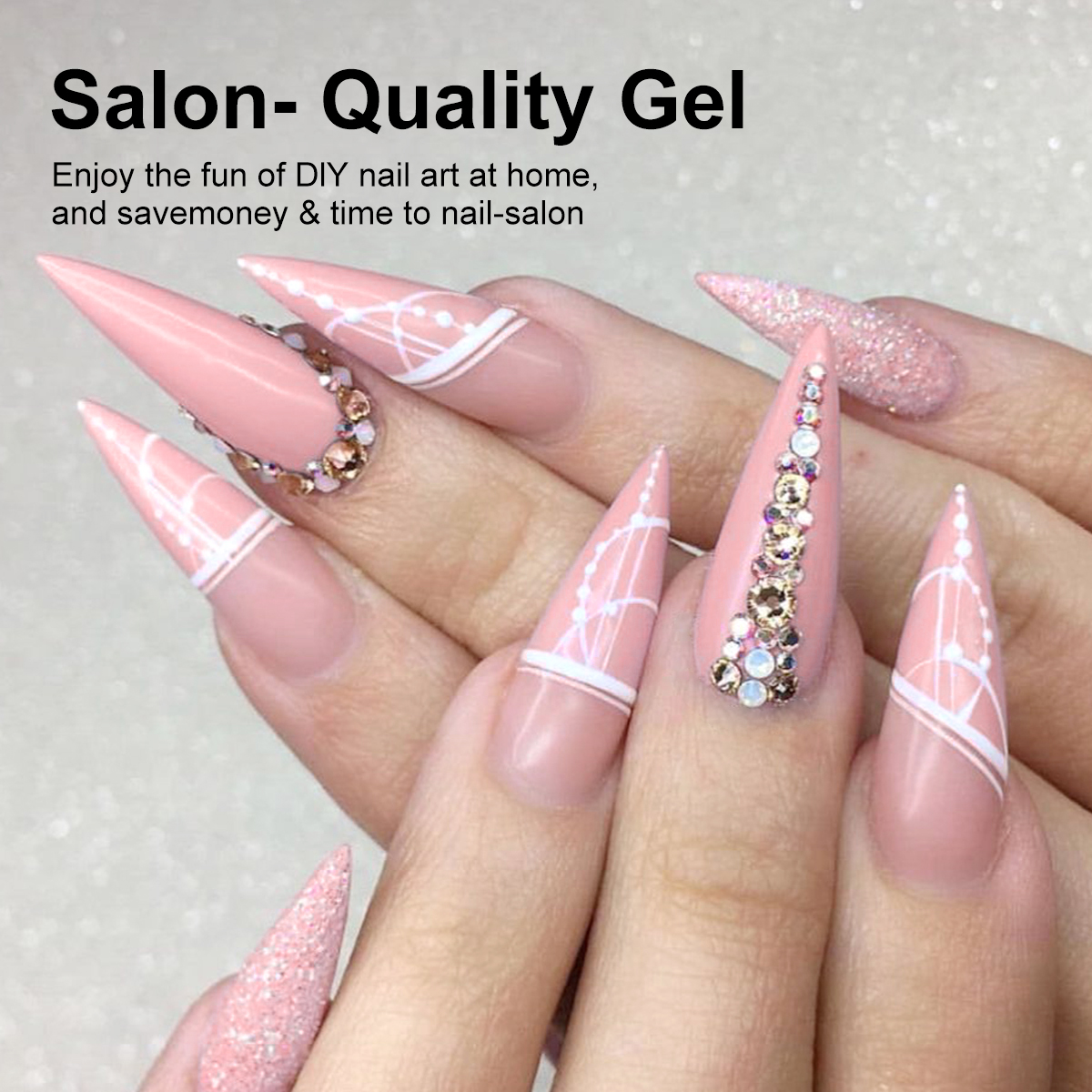ANRLO Nail Extension Gel with 24 Colors & LED Light for Professional Manicure