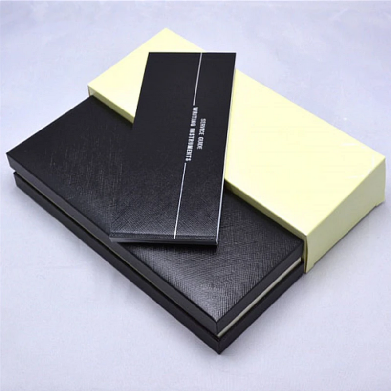Luxury Monte Black Pu Leather Pen Box Pencil Boxs High Quality Office School Stationery Accessories As Gift Packaging