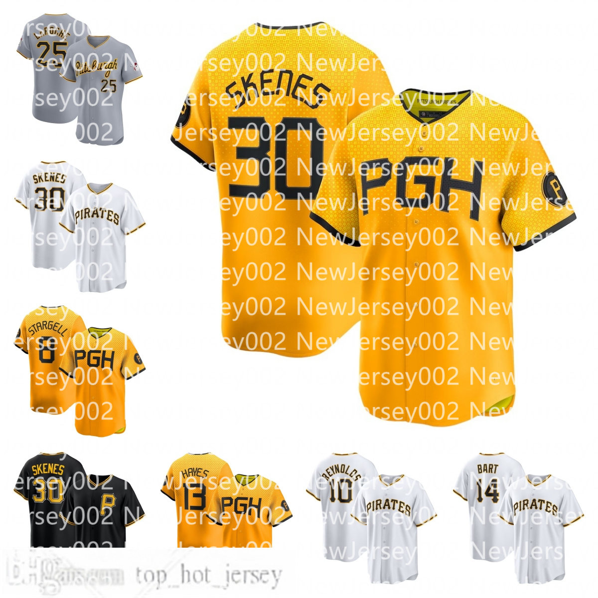 Pirates Jersey Paul Skenes Roberto Clemente Andrew McCutchen Ke'Bryan Hayes Oneil Cruz Bryan Reynolds Ji-Hwan Bae Willie Stargell Joey Bart Baseball Custom