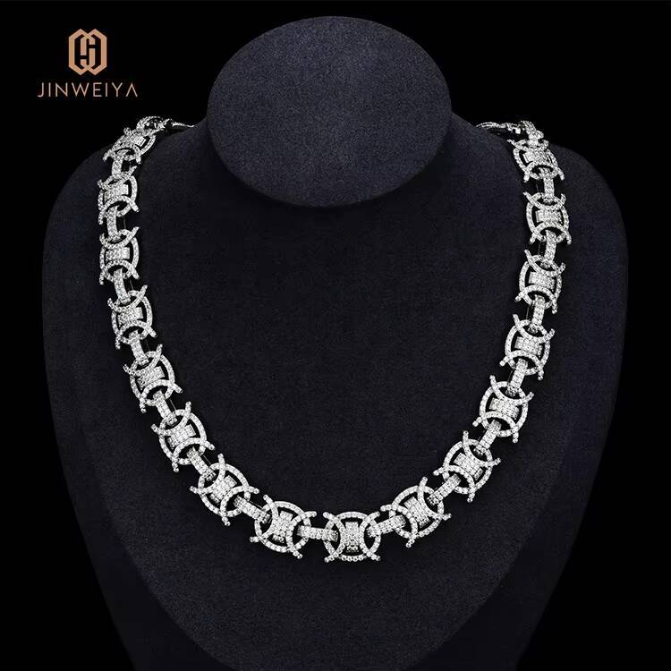 JWY High Quality Fashion Gold and Silver Plated Brass Hiphop Jewelry Cuban Link Chain Necklace for Men