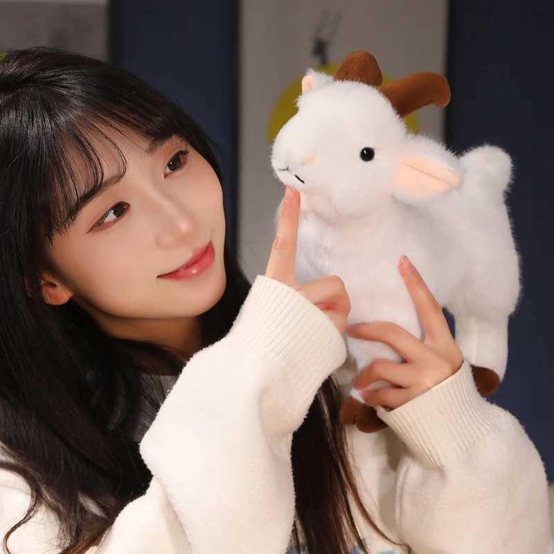 30cm Realistic Goat Plush Toy Soft Stuffed Animal Goat Cuddly Farm Animal Gift for Kids Boys Girls EasterChristmas Gifts C250925